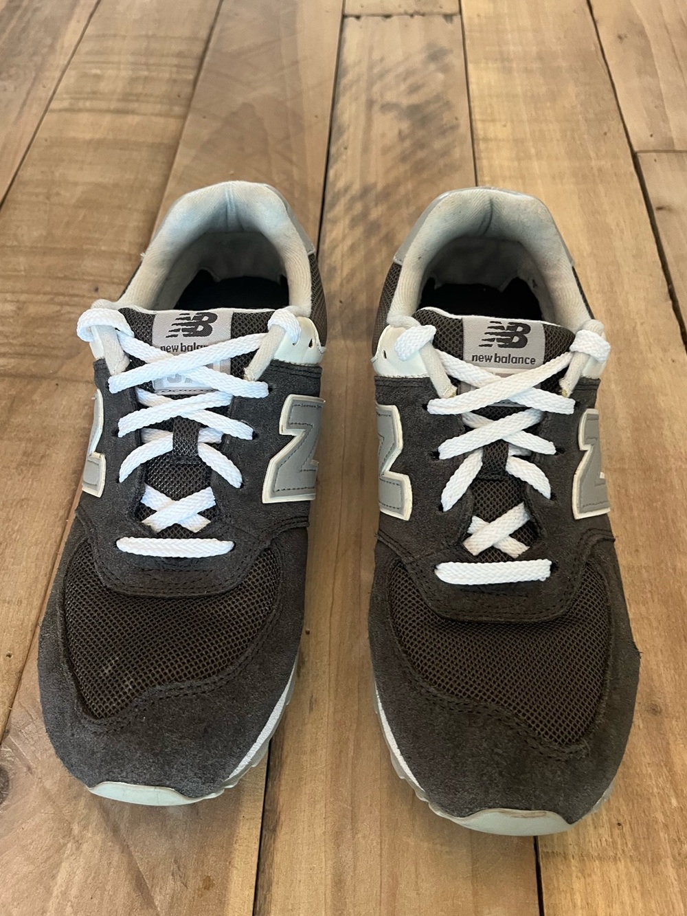 New Balance 574 Black Grey White Boys Size 6 Vintage 2012 (KL574RWG)
